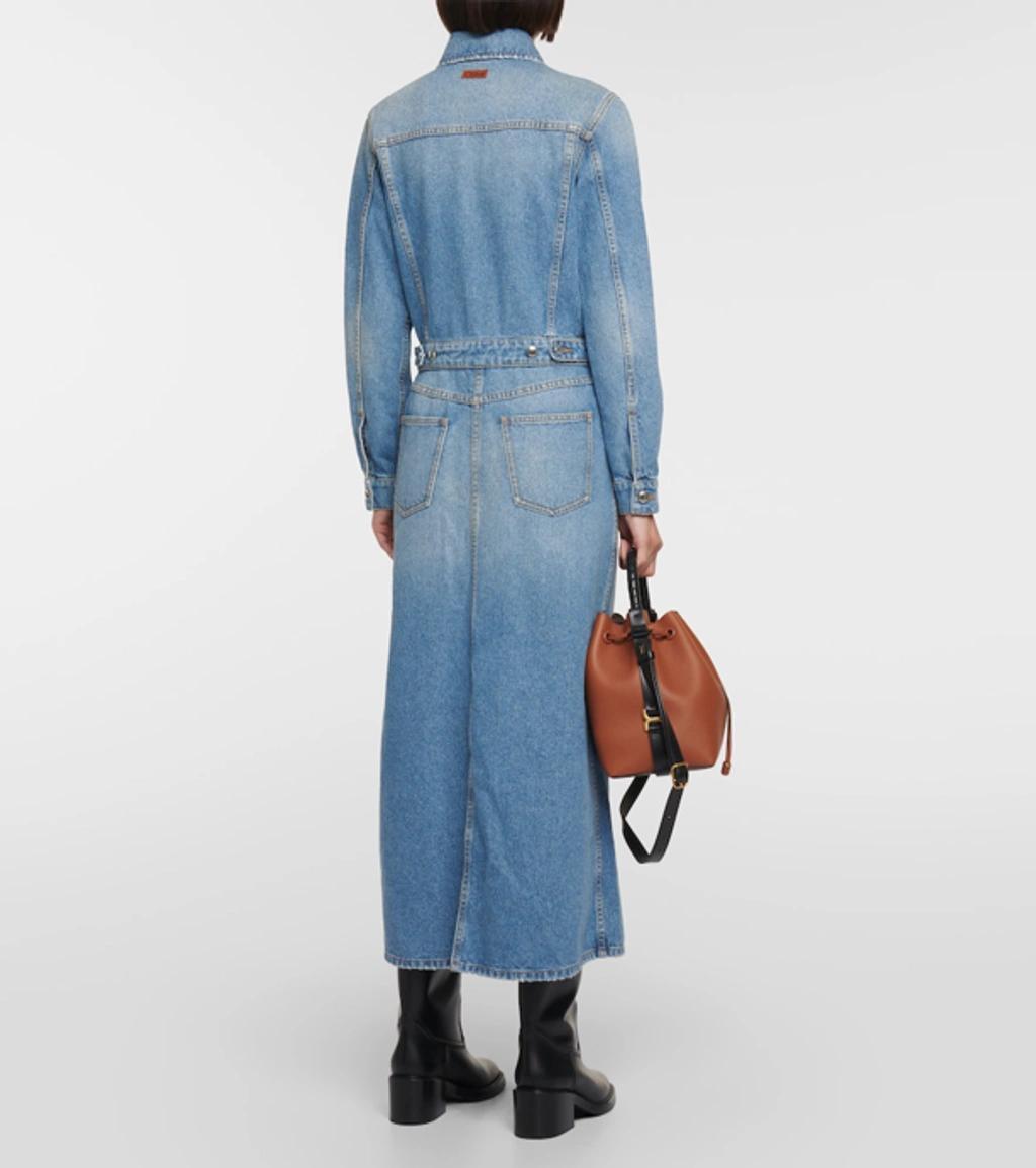 Denim Maxi Dress In Blue Product Image