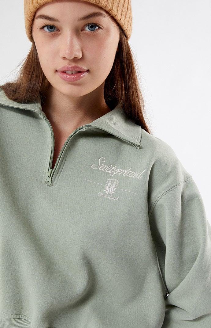 Women's Switzerland Half Zip Cropped Sweatshirt Product Image