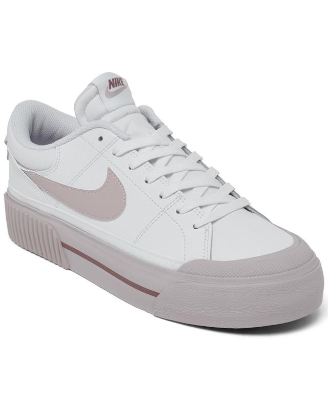 Nike Womens Court Legacy Lift Platform Casual Sneakers from Finish Line - White Product Image