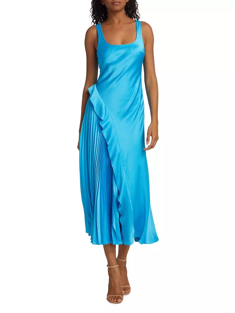 Liv Satin Midi-Dress Product Image