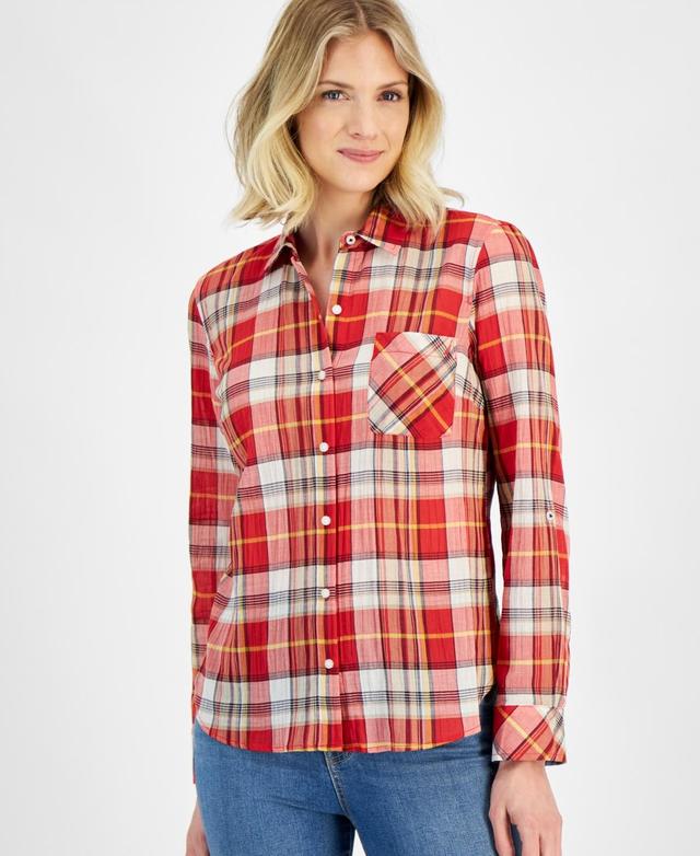 Women's Bayfront Plaid Roll-Tab Shirt Product Image