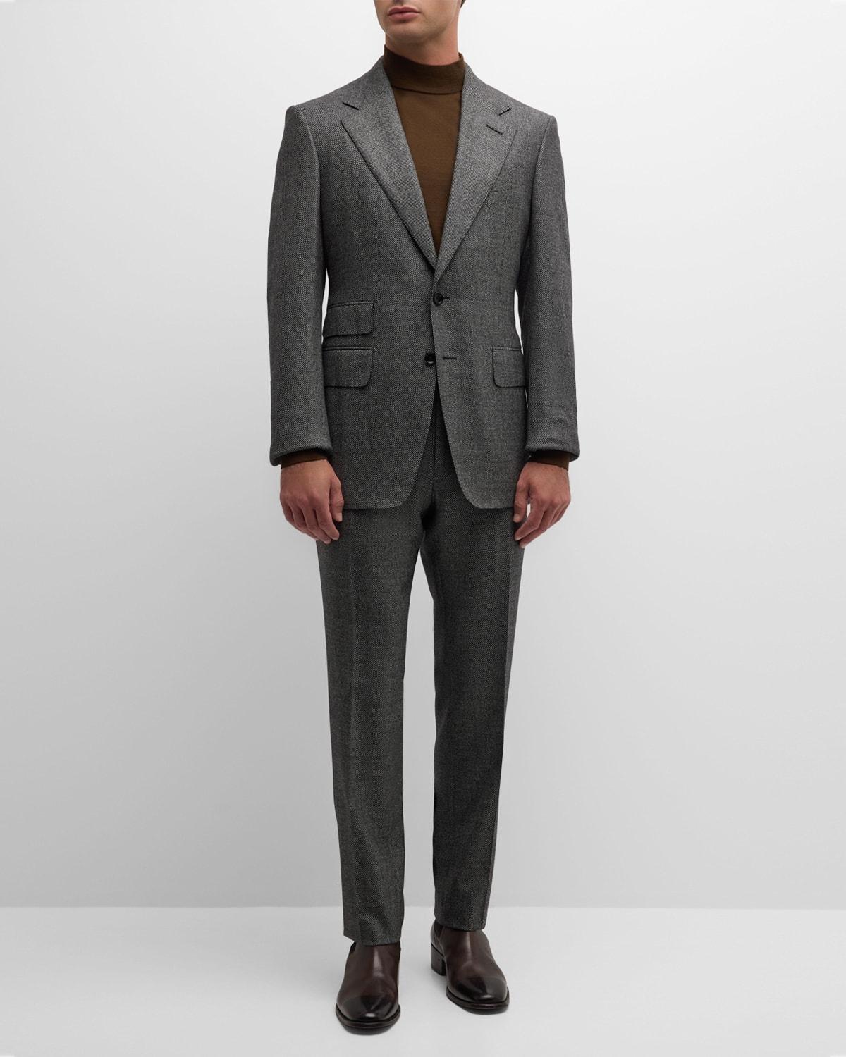 Mens Grand Sharkskin Shelton Classic Fit Suit Product Image