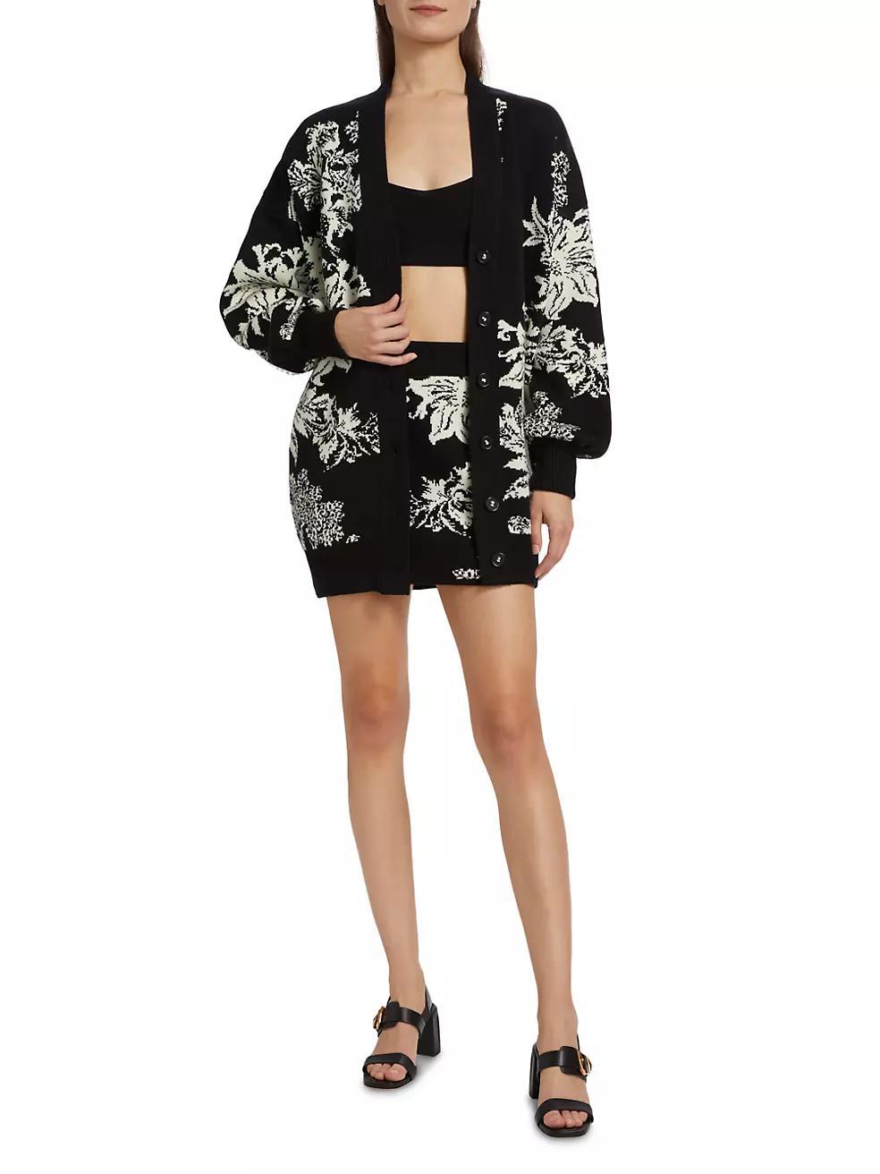 Dea Floral Intarsia-Knit Cardigan Product Image