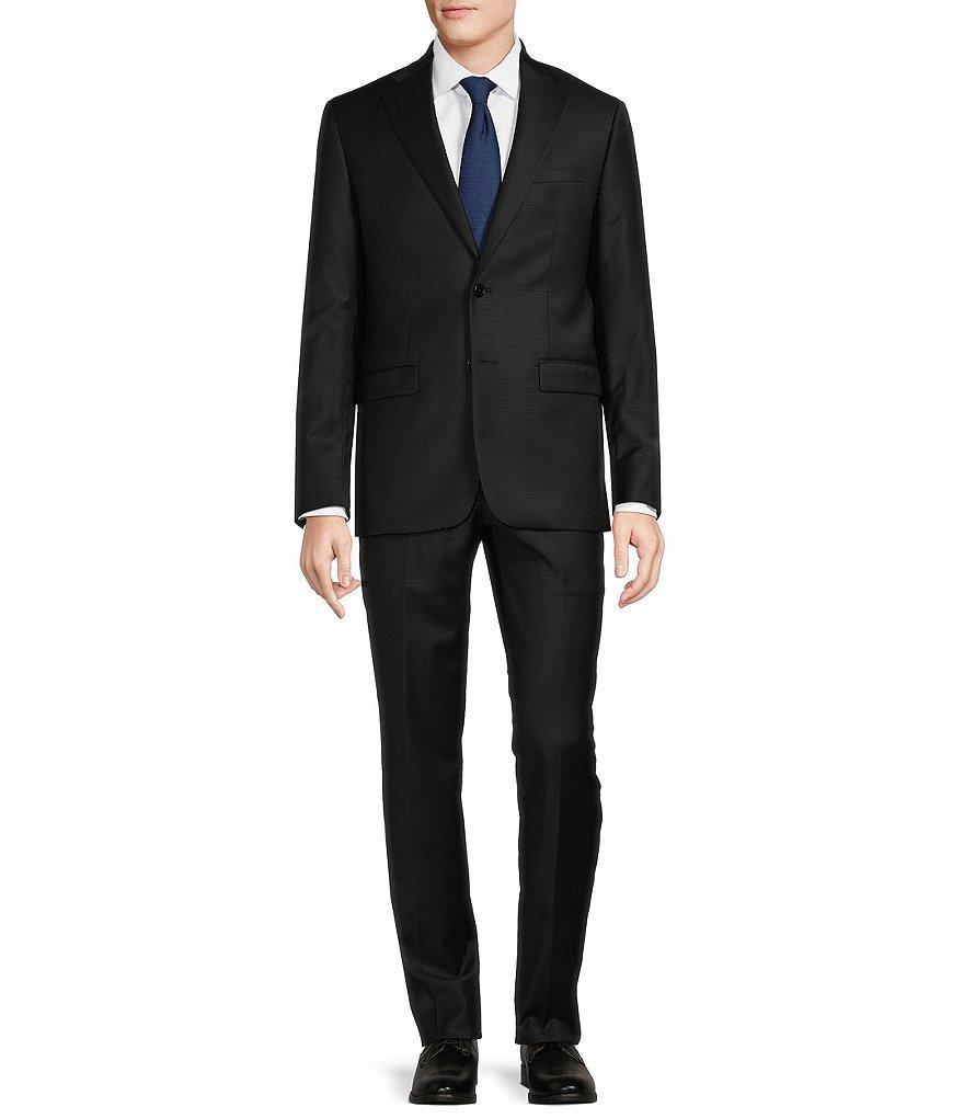 Hickey Freeman Modern Fit Flat Front Mini Grid Pattern 2-Piece Suit Product Image