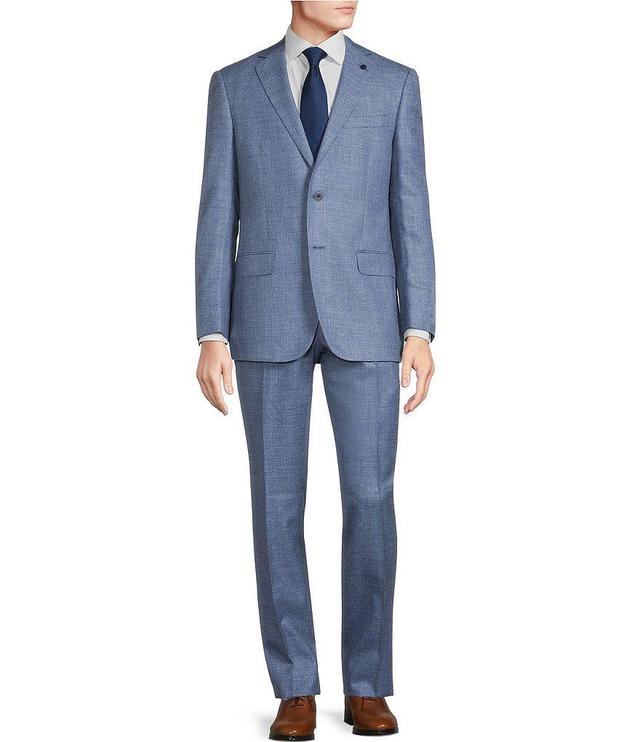 Hart Schaffner Marx Solid Blue Classic Fit Wool Blend 2-Piece Suit Product Image