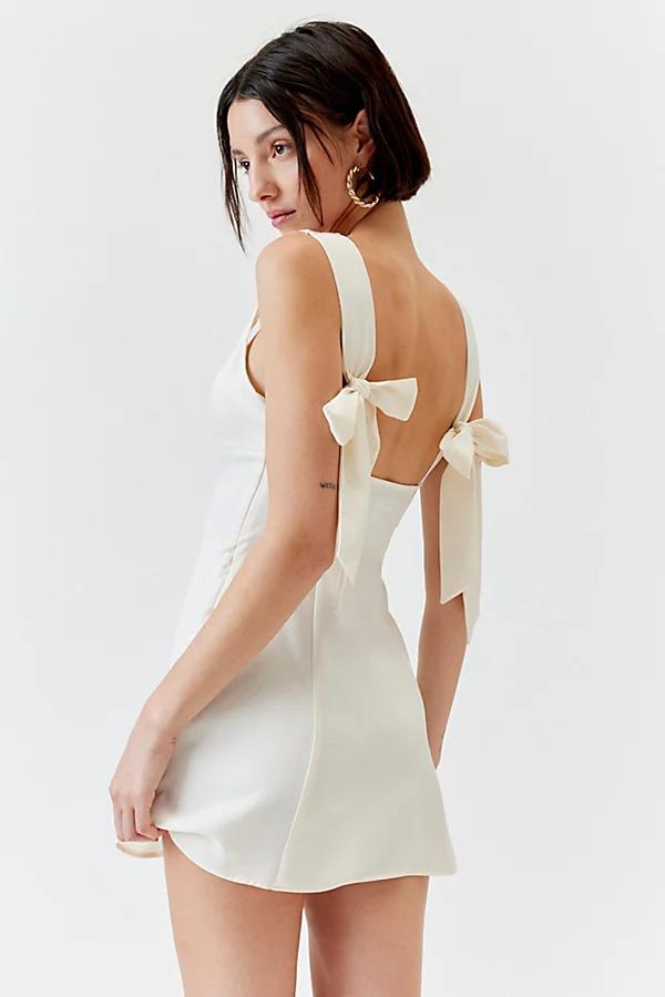 Urban Outfitters UO Bri Double Bow Satin Mini Dress Womens at Urban Outfitters Product Image