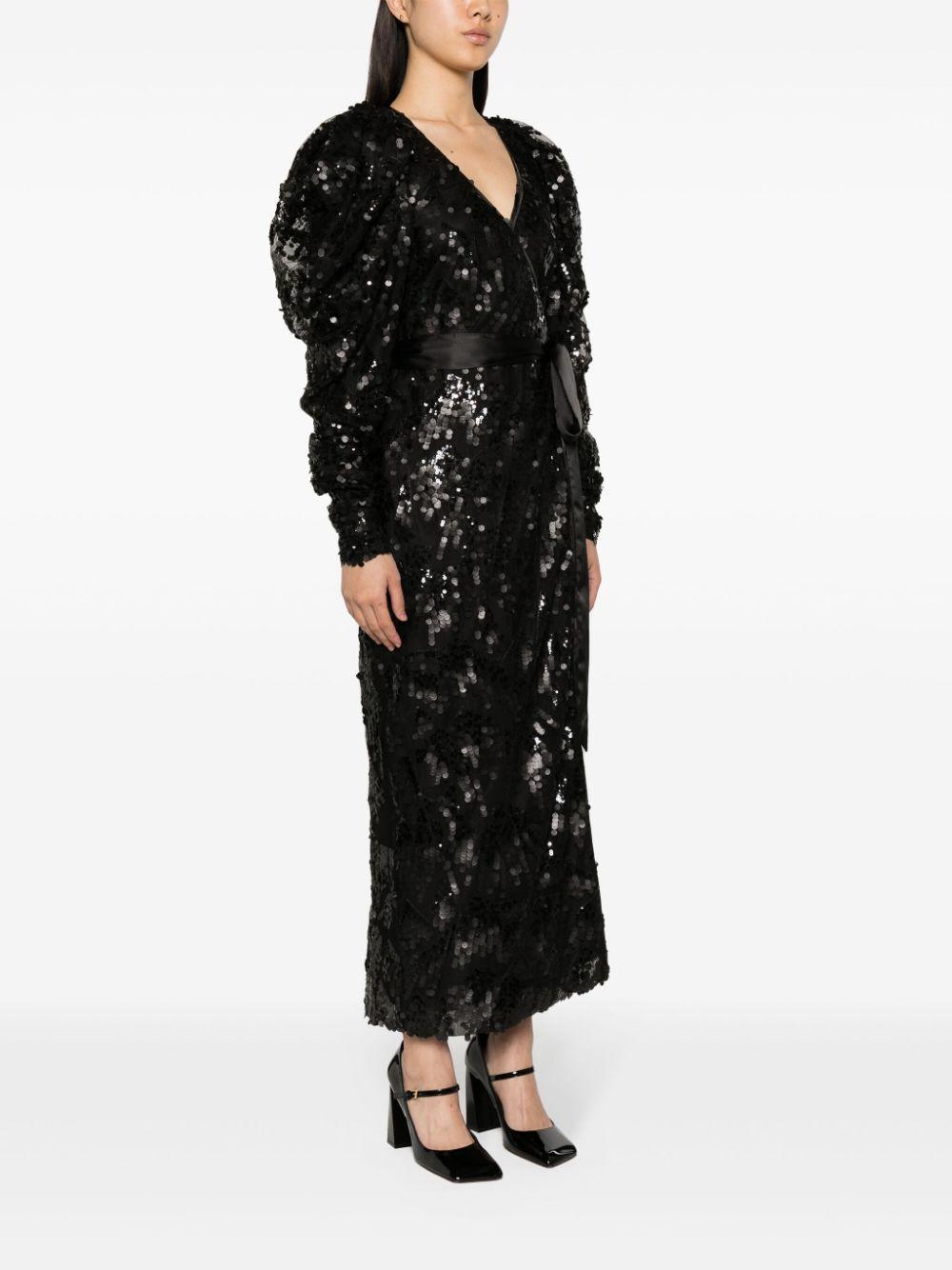 sequined wrap midi dress Product Image