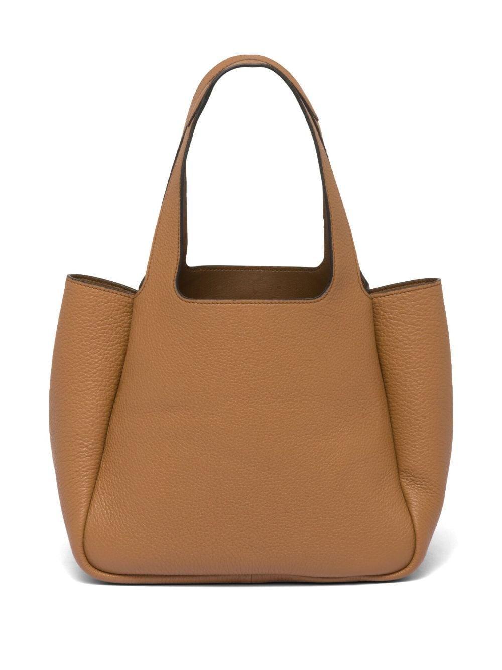 Logo-plaque Tote Bag In Brown Product Image