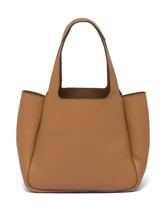 Logo-plaque Tote Bag In Brown Product Image