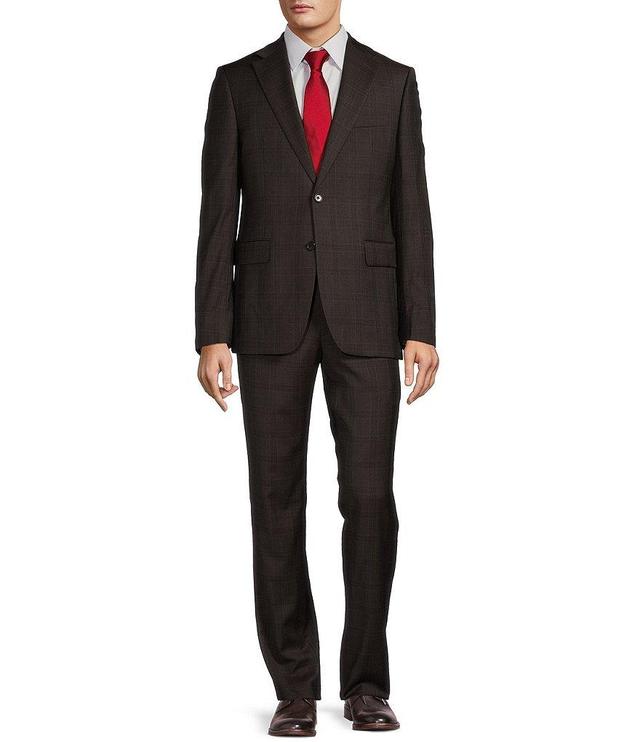 Hickey Freeman Modern Fit Flat Front Plaid Pattern 2-Piece Suit Product Image