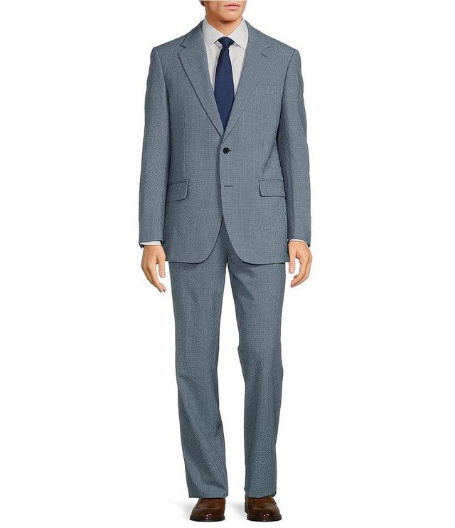 Hickey Freeman Classic Fit Flat Front Mini Check Pattern 2-Piece Suit Product Image