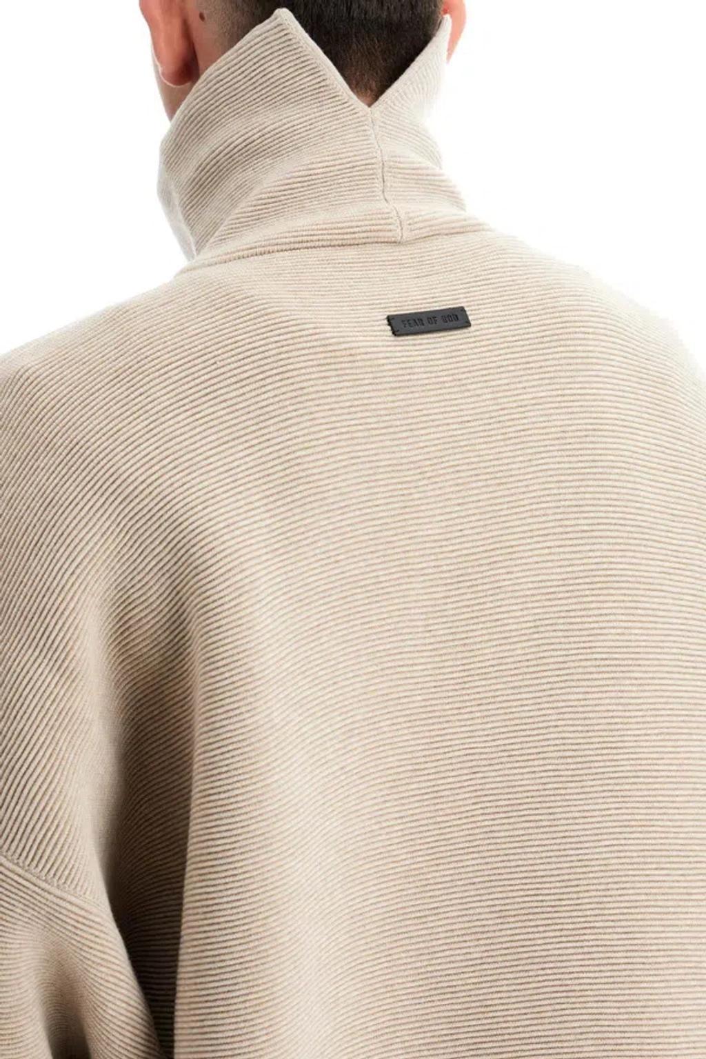 FEAR OF GOD Ottoman High Neck Knit Jumper In Tan Product Image