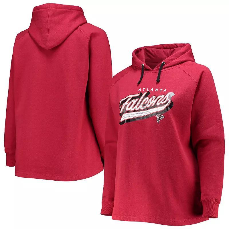 Womens Fanatics Branded Atlanta Falcons Plus Size First Contact Raglan Pullover Hoodie Product Image