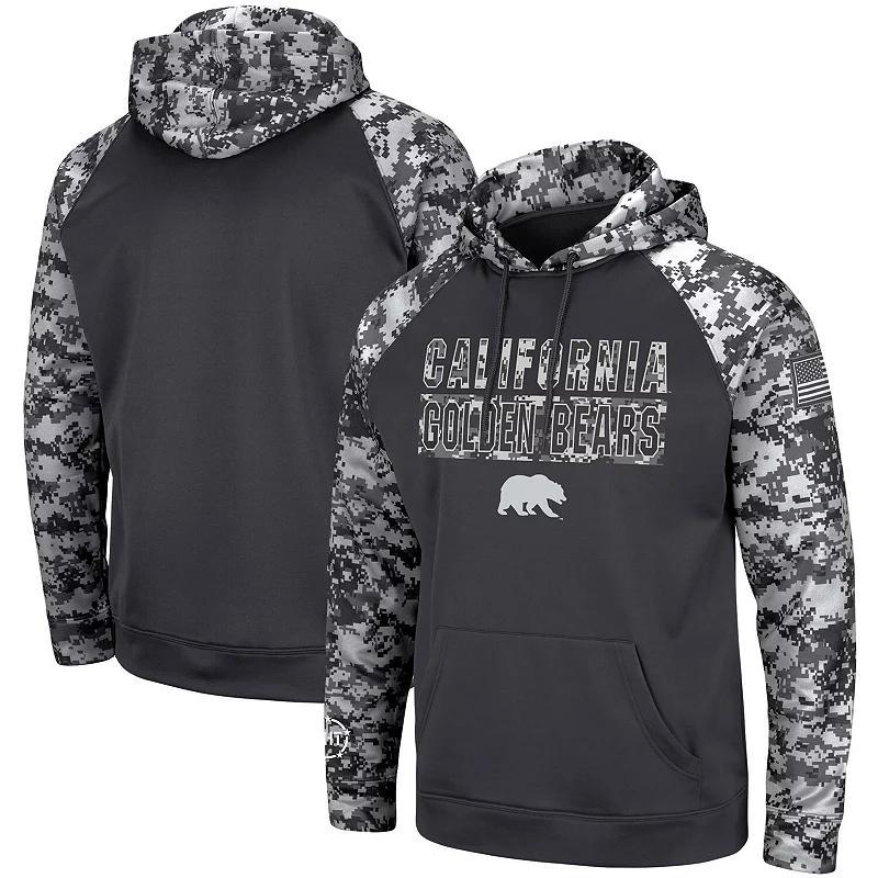 Mens Colosseum Charcoal Cal Bears OHT Military Appreciation Digital Camo Pullover Hoodie Product Image