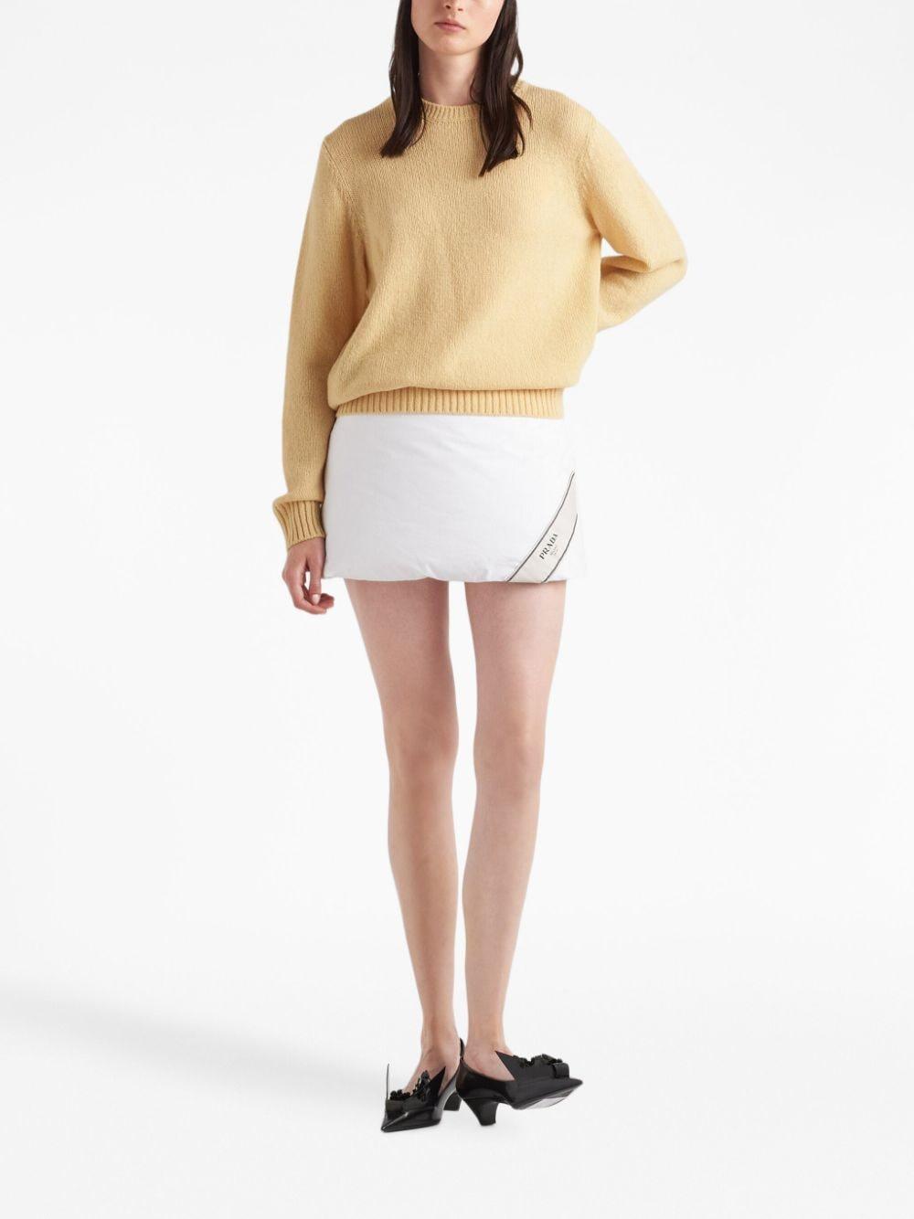 Wool And Cashmere Crew-neck Sweater In Yellow Product Image