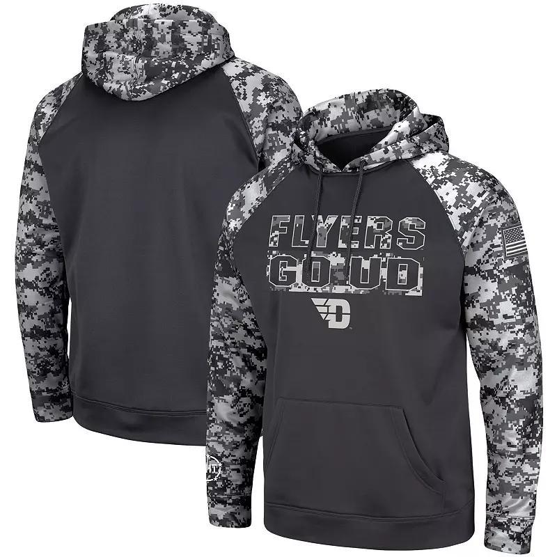 Mens Colosseum Charcoal Kent State Golden Flashes OHT Military Appreciation Digital Camo Pullover Hoodie Product Image