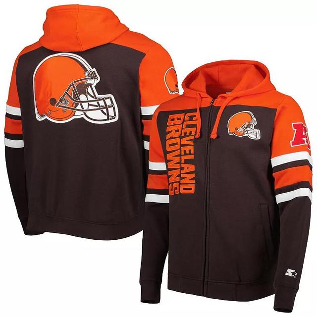 Mens Starter Brown Cleveland Browns Extreme Full-Zip Hoodie Jacket Product Image