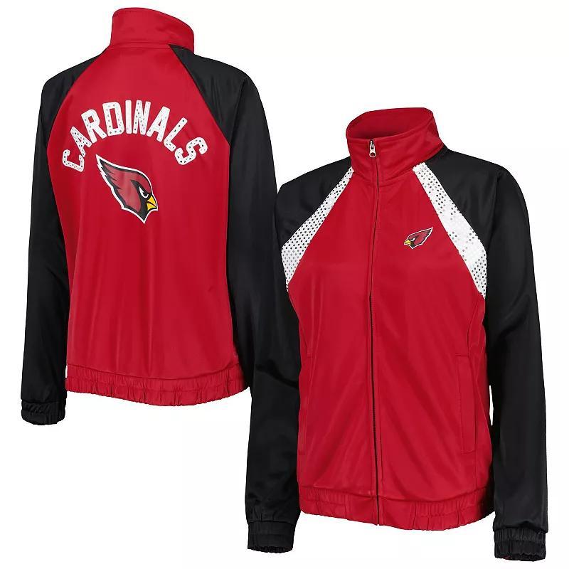 Womens G-III 4Her by Carl Banks Cardinal/Black Arizona Cardinals Confetti Raglan Full-Zip Track Jacket Product Image