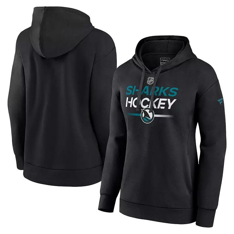 Womens Fanatics Black San Jose Sharks Alternate Wordmark Fleece Pullover Hoodie product image