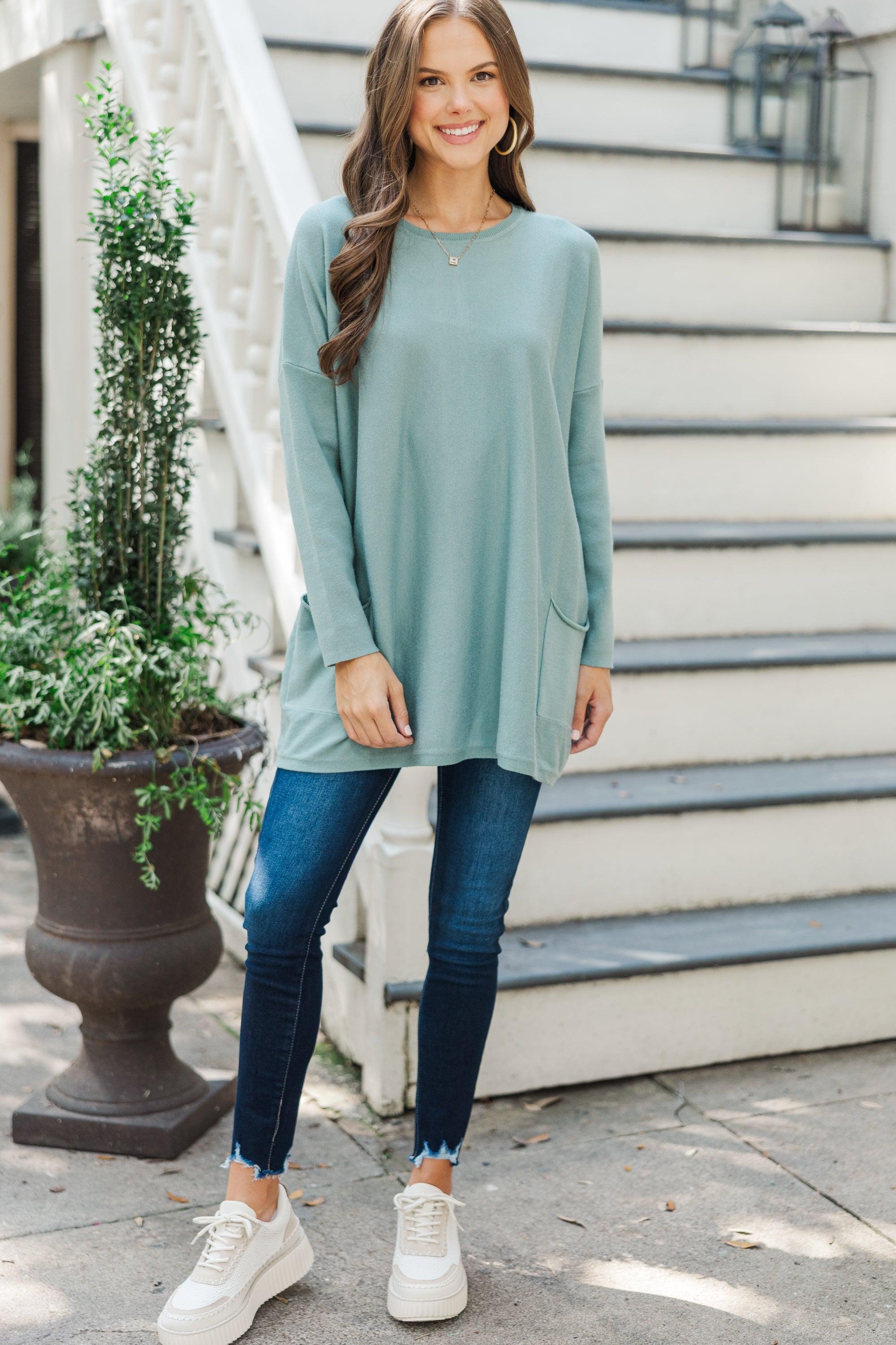 Loving My Life Olive Green Pocket Tunic Female Product Image