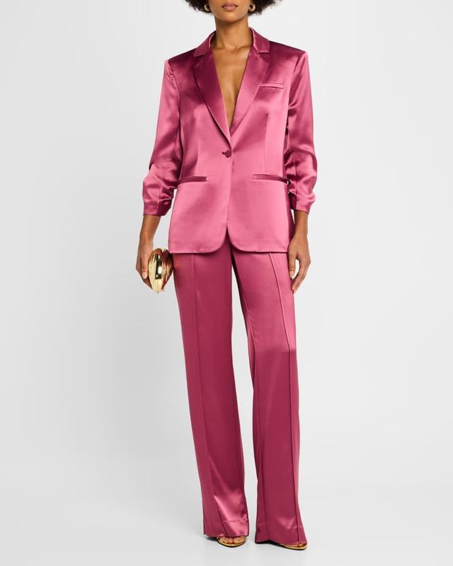 Khloe Smooth Satin Blazer Product Image