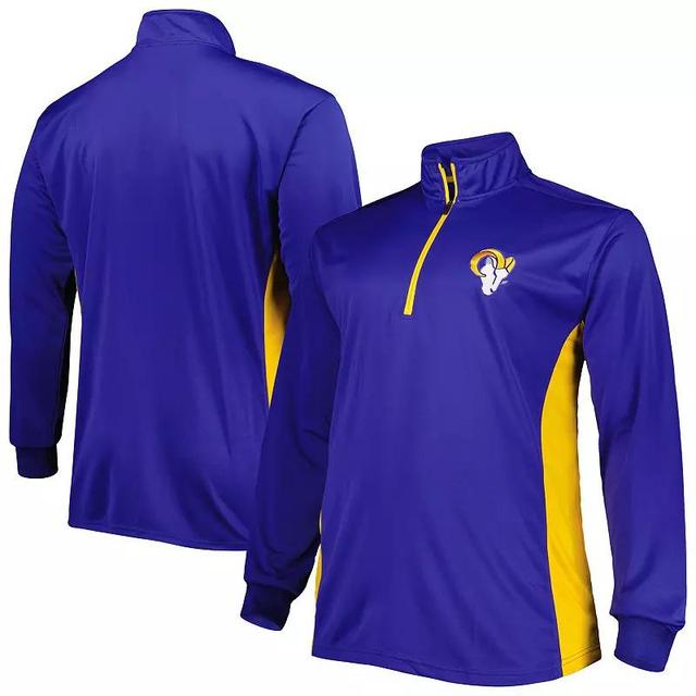 Mens Royal Los Angeles Rams Big and Tall Quarter-Zip Top Product Image