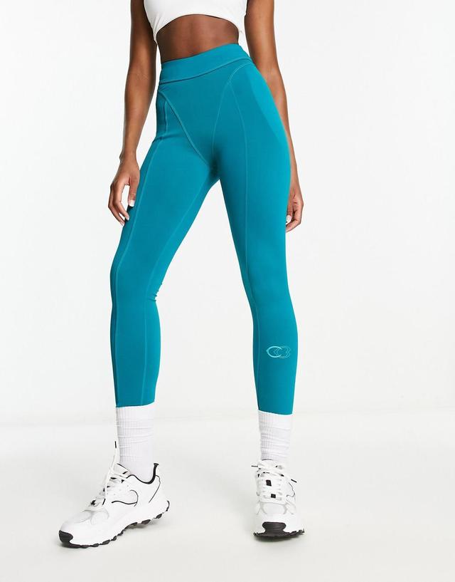 Reebok x Cardi B sculpt leggings in teal Product Image