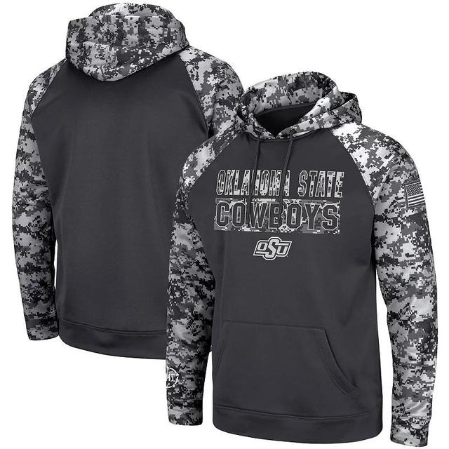 Mens Colosseum Charcoal Oklahoma State Cowboys OHT Military Appreciation Digital Camo Pullover Hoodie Product Image