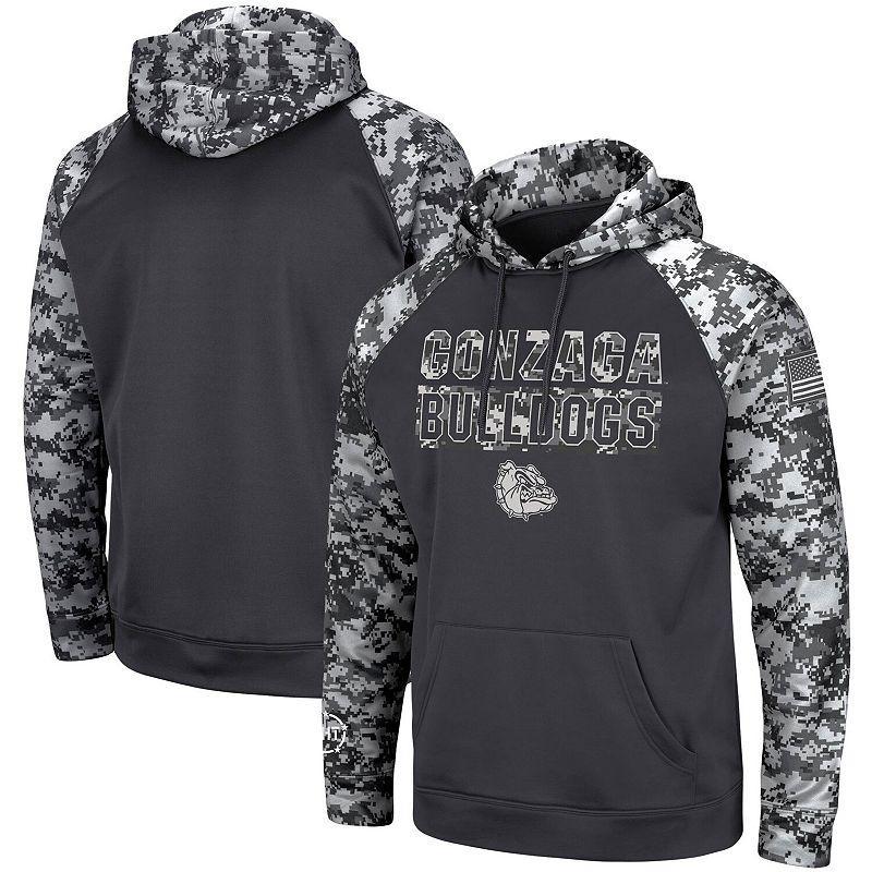 Mens Colosseum Charcoal Gonzaga Bulldogs OHT Military Appreciation Digital Camo Pullover Hoodie Product Image