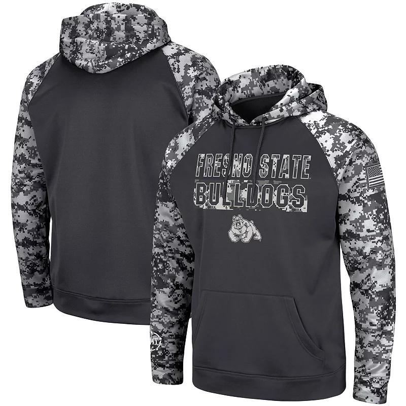 Mens Colosseum Charcoal Fresno State Bulldogs OHT Military Appreciation Digital Camo Pullover Hoodie CSF CHARCO Product Image