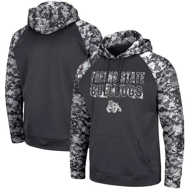 Mens Colosseum Charcoal Fresno State Bulldogs OHT Military Appreciation Digital Camo Pullover Hoodie Product Image