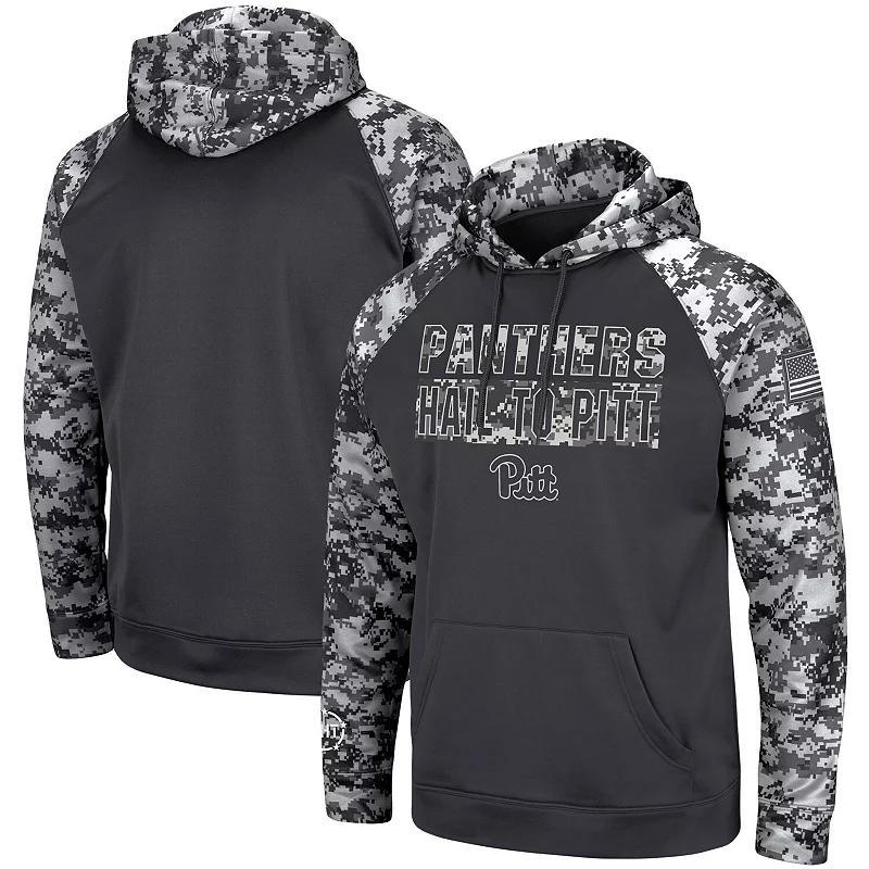 Mens Colosseum Charcoal Pitt Panthers OHT Military Appreciation Digital Camo Pullover Hoodie Product Image