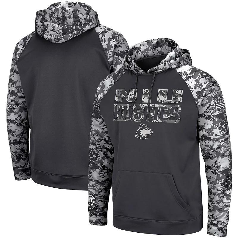 Mens Colosseum Charcoal Northern Illinois Huskies OHT Military Appreciation Digital Camo Pullover Hoodie Product Image