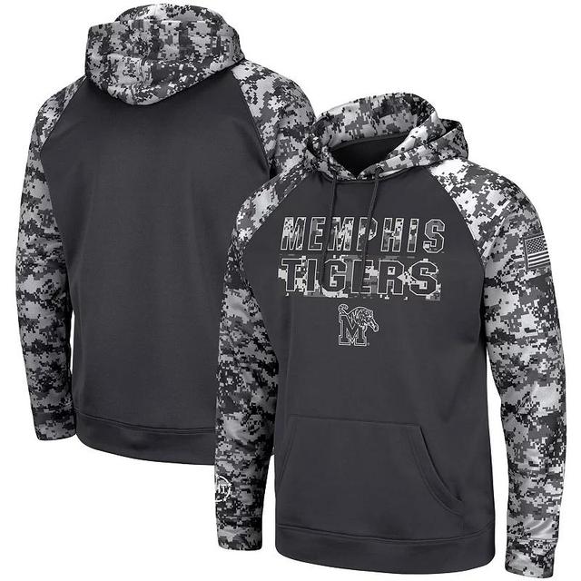 Mens Colosseum Charcoal Memphis Tigers OHT Military Appreciation Digital Camo Pullover Hoodie Product Image