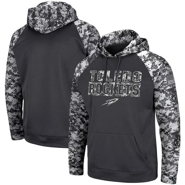 Mens Colosseum Charcoal Toledo Rockets OHT Military Appreciation Digital Camo Pullover Hoodie Product Image