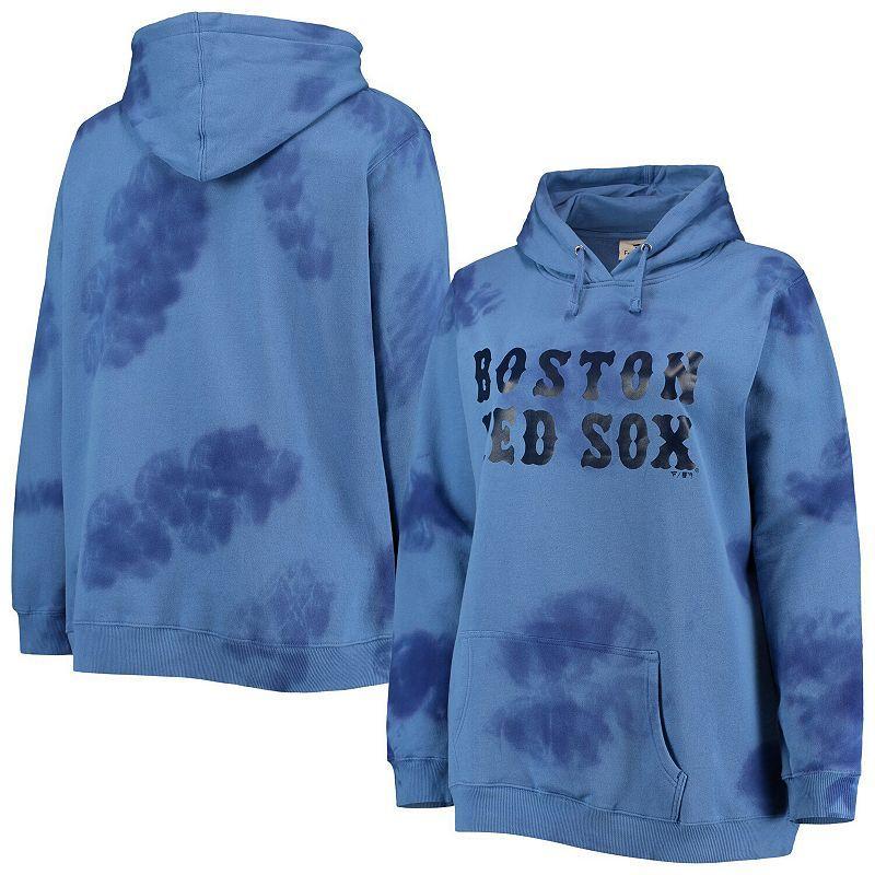 Womens Boston Red Sox Plus Size Cloud Pullover Hoodie Blue Product Image