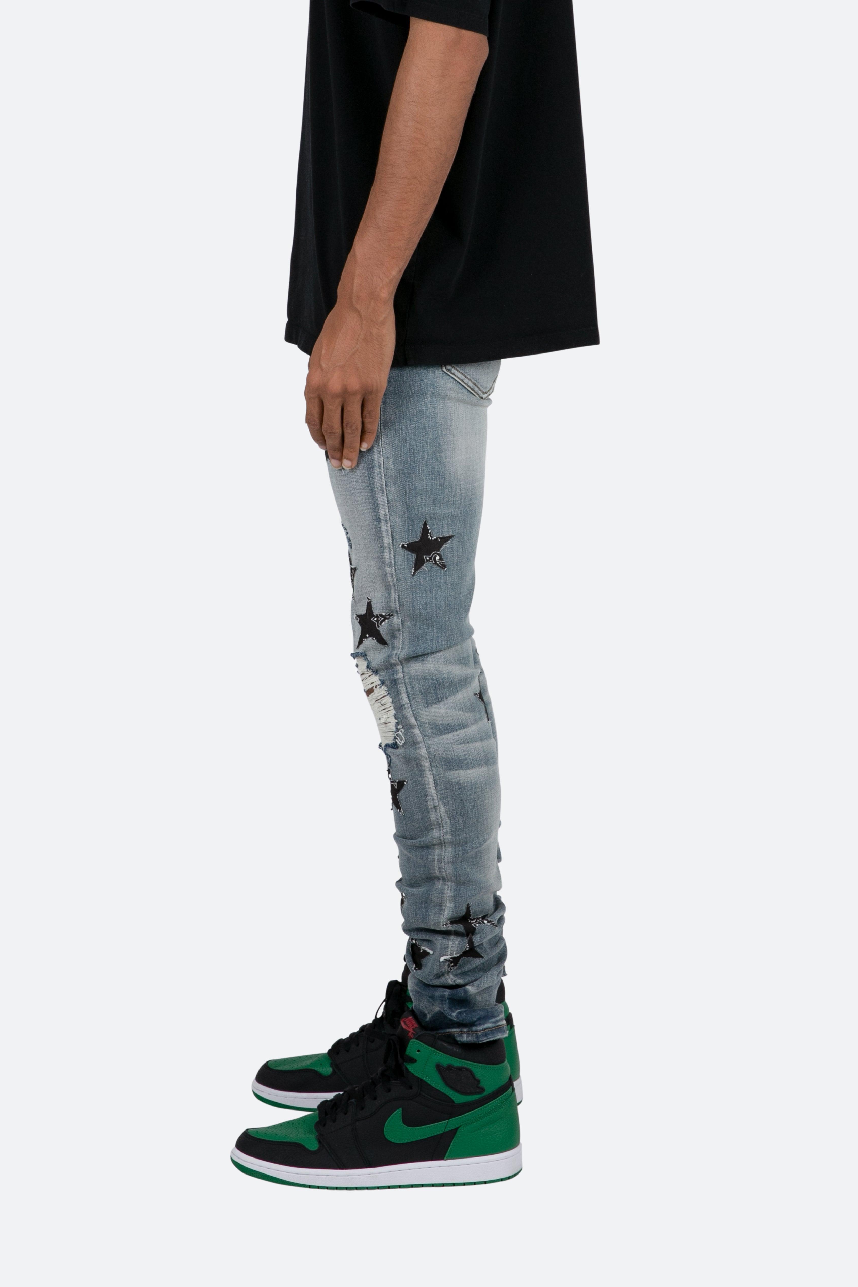 X462 Star Skinny Denim - Blue/Black Product Image