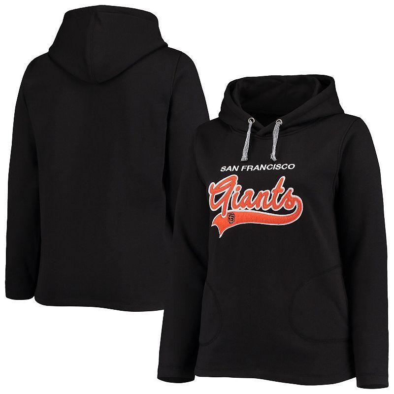 Womens Soft as a Grape Black San Francisco Giants Plus Size Side Split Pullover Hoodie Product Image