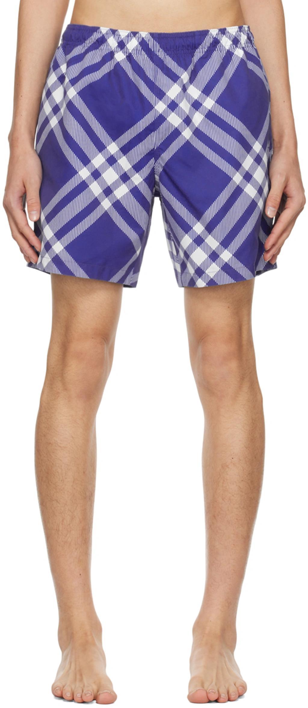 Blue Check Swim Shorts In Knight Product Image