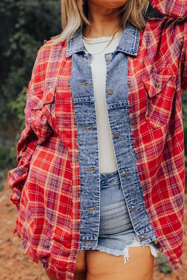 Cool Weather Inclined Plaid Top Curves Product Image