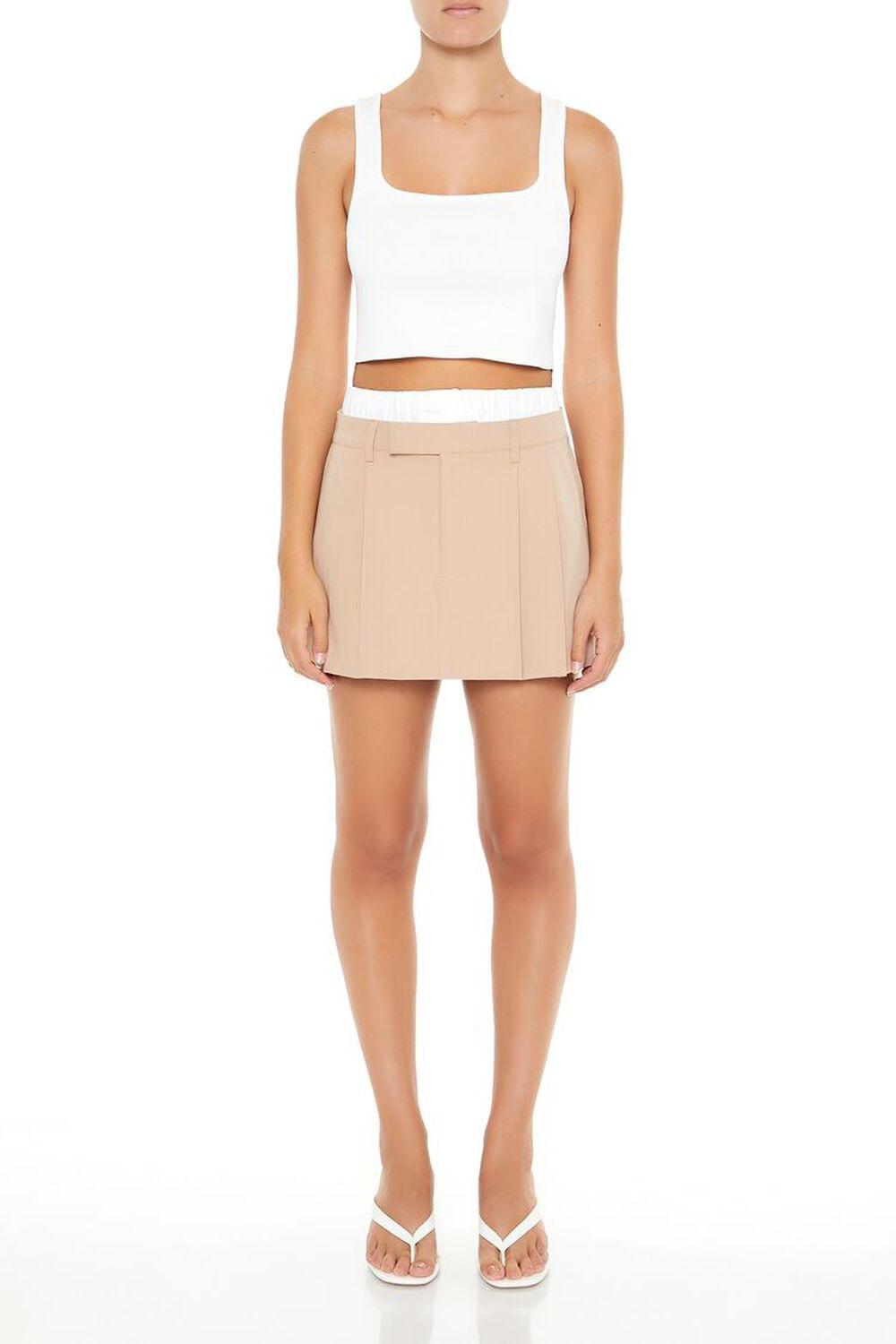 Pleated Two-Tone Mini Skirt | Forever 21 Product Image