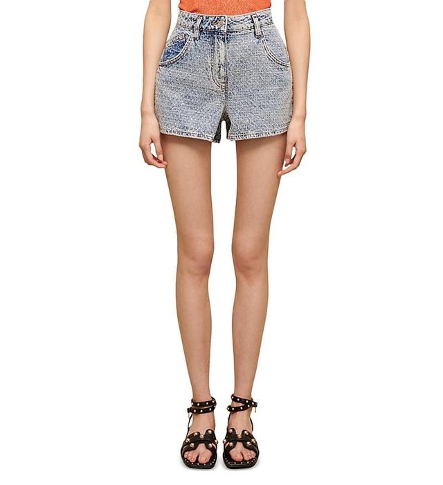 Maje Pokkus Embellished Denim Shorts Product Image