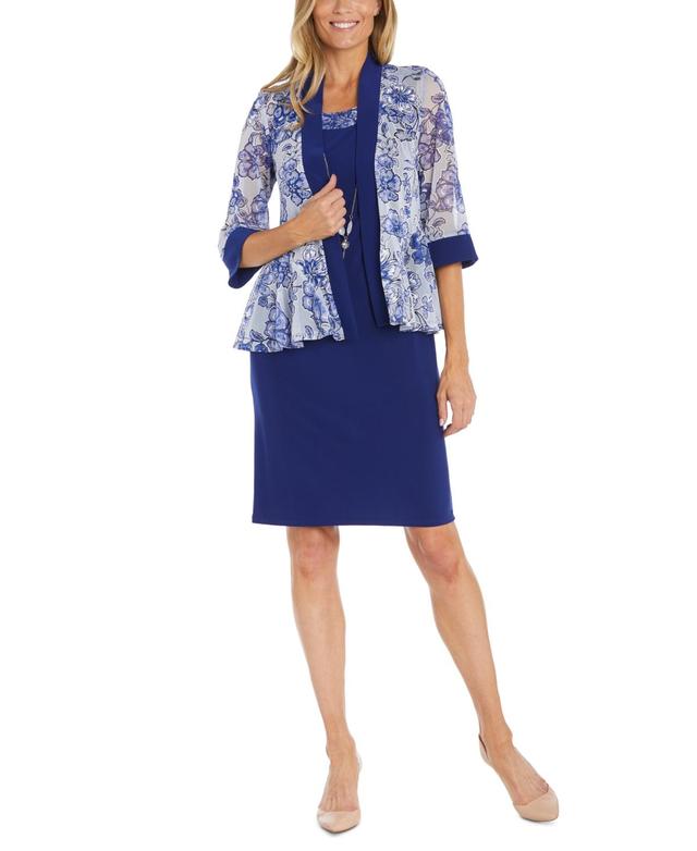 R & M Richards Womens 2-Pc. Printed Jacket & Dress Set Product Image