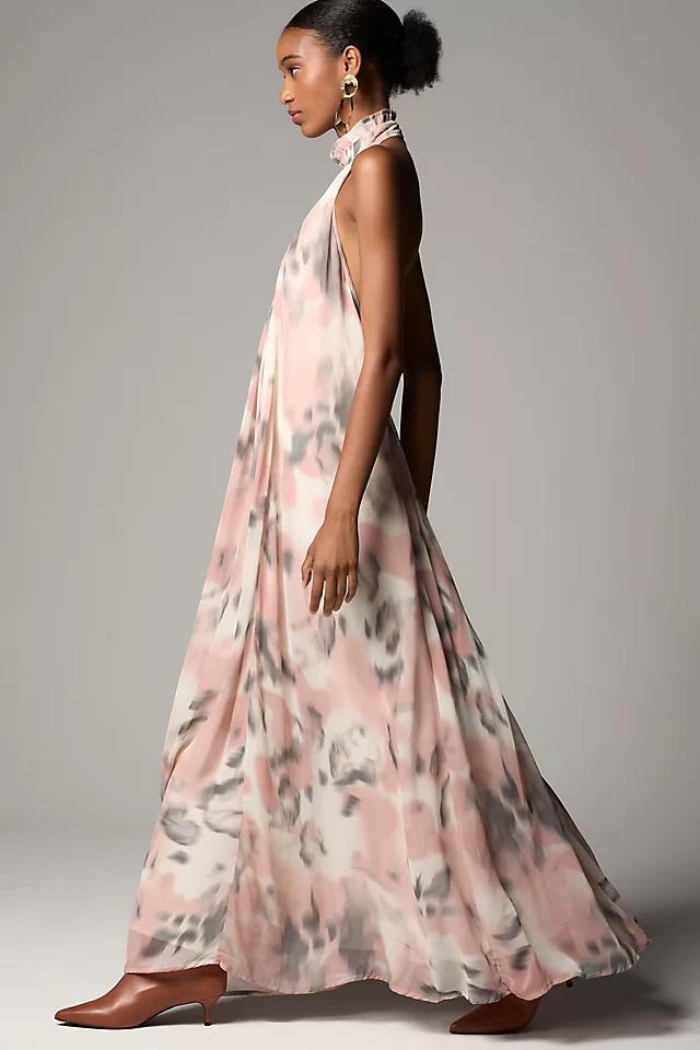 Maeve Halter Sheer Printed Maxi Dress Product Image