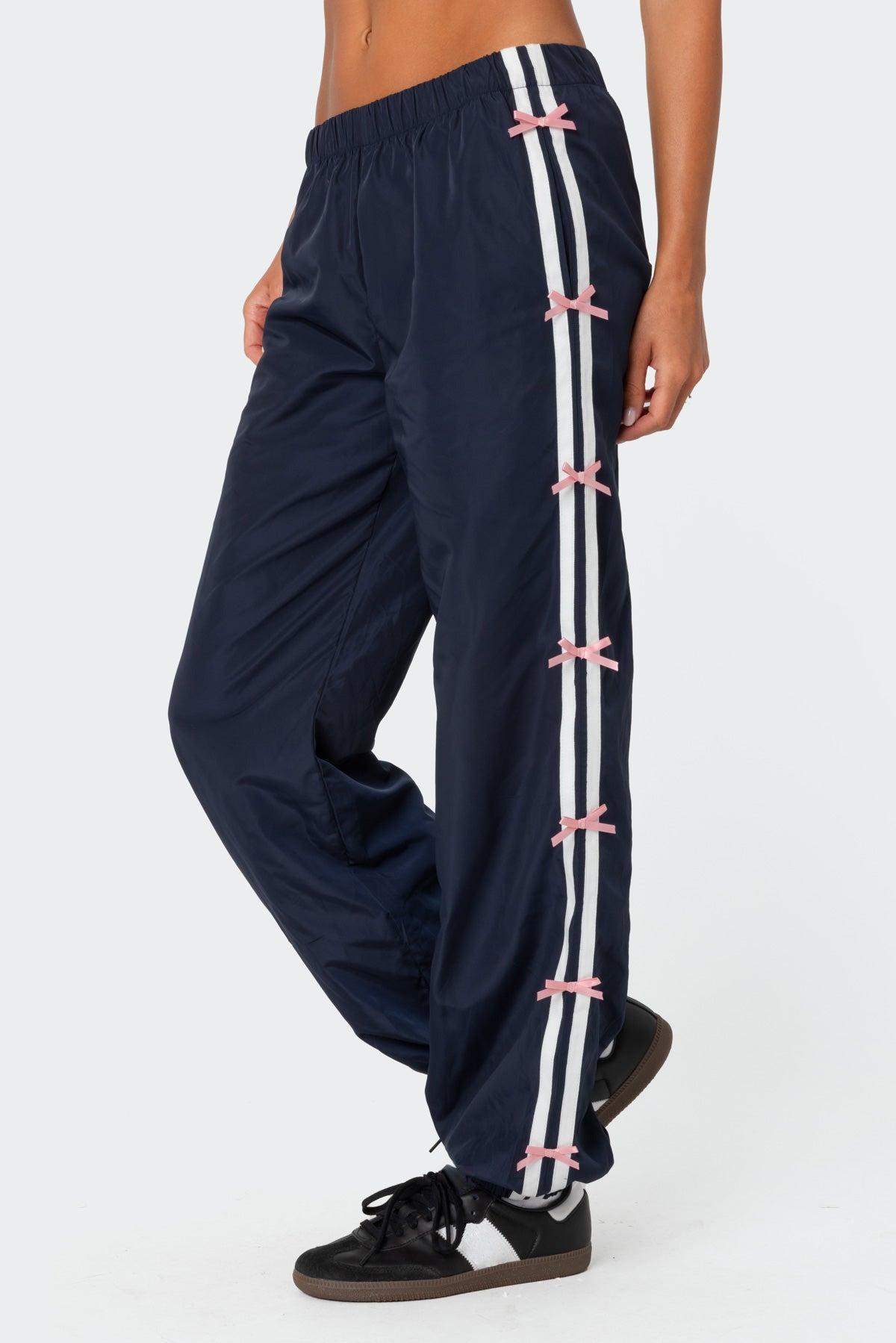 Bow Stripe Nylon Track Pants Product Image