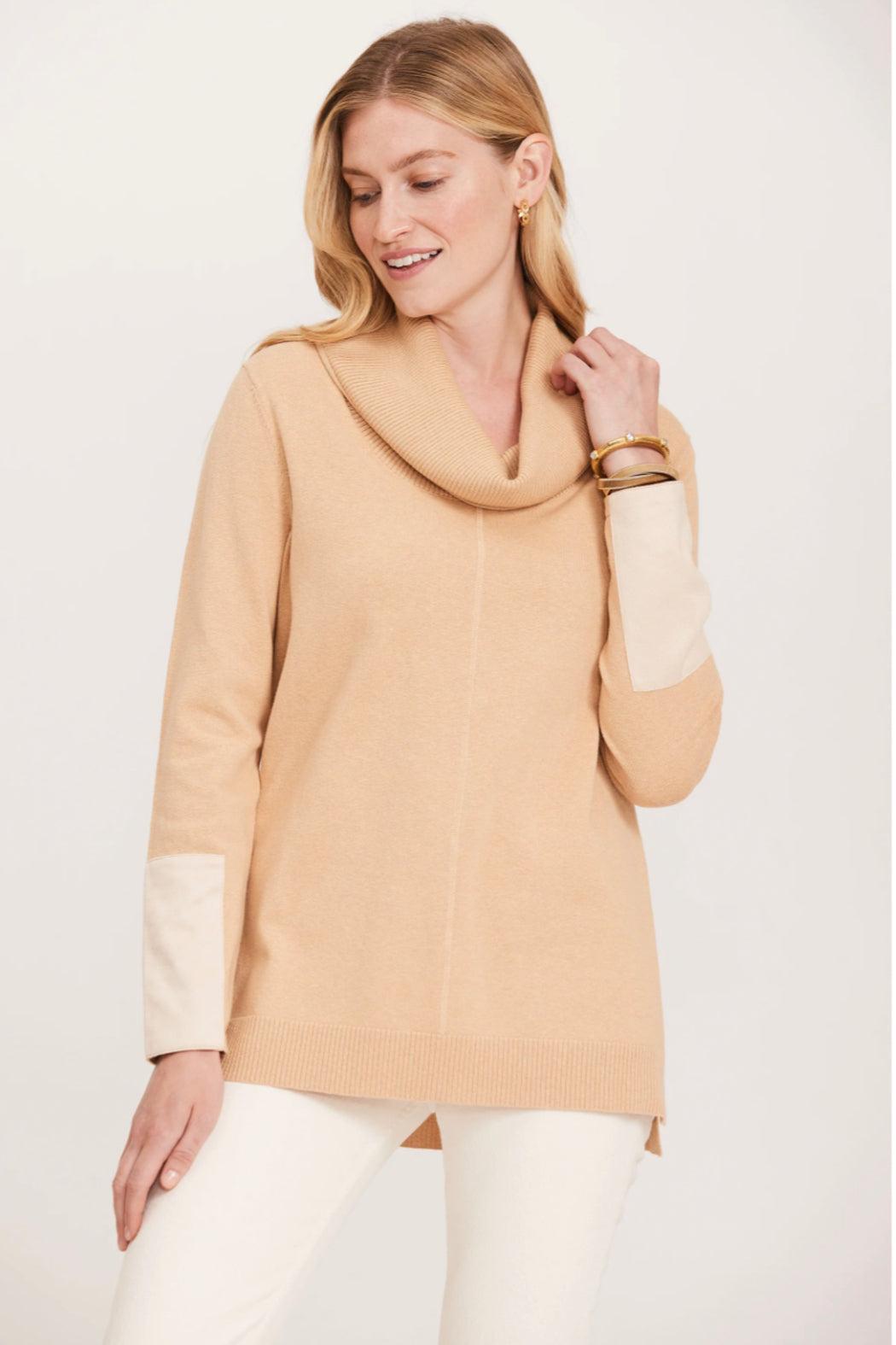 Cotton Cashmere Cowl Neck Tunic Female Product Image