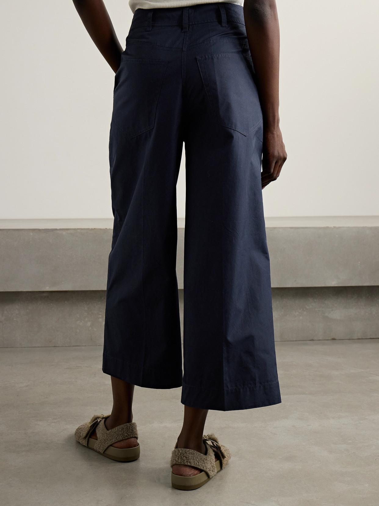 Emery Wide-leg Cropped Cotton Pant In Midnight Product Image