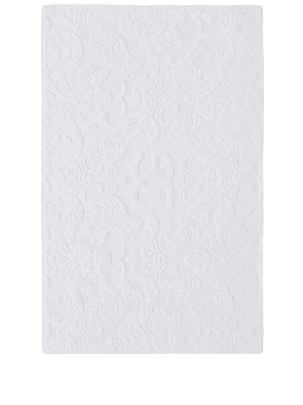 White Logo Jacquard Bath Mat Product Image