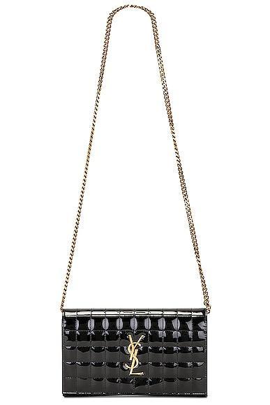 Saint Laurent Classic Cassandre Chain Wallet Bag in Black Product Image