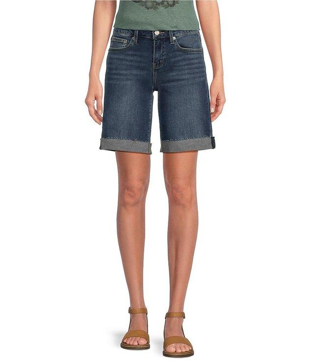 Lucky Brand Stretch Denim High Rise Cuffed Bermuda Short Product Image